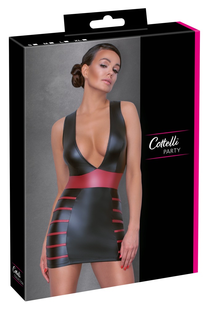 Rochie cu Dungi, Wetlook, Negru/Rosu, M, Nr. 7, Erotic24.ro