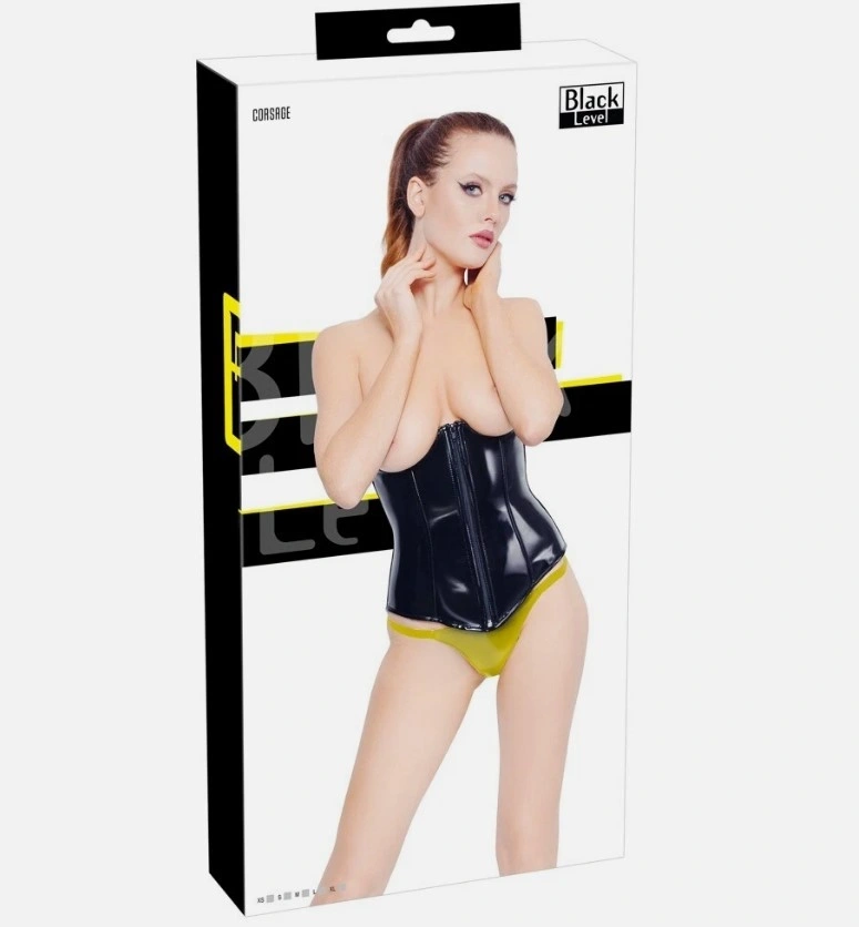 Corset Underbust si Bikini din Vinil, Negru, XS, #6, Erotic24.ro