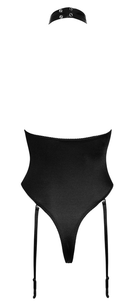 Body Open Cups Vinil si Plasa, Negru, M, #4, Erotic24.ro