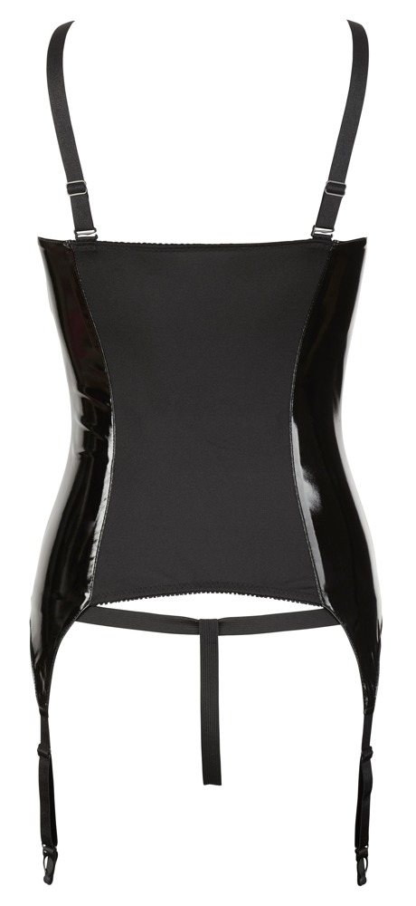 Corset Open Cups si Bikini din Vinil, Negru, M, Nr. 6, Erotic24.ro