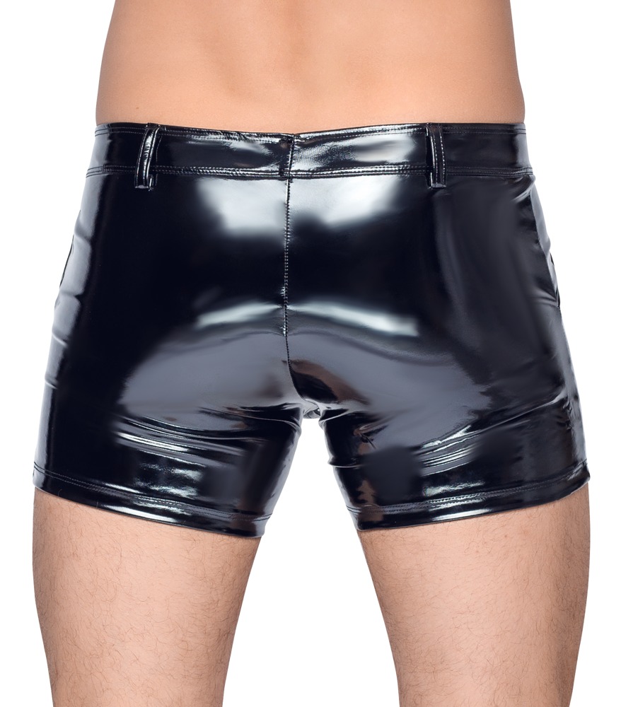 Pantaloni Scurti din Vinil, Negru, XL, Nr. 3, Erotic24.ro