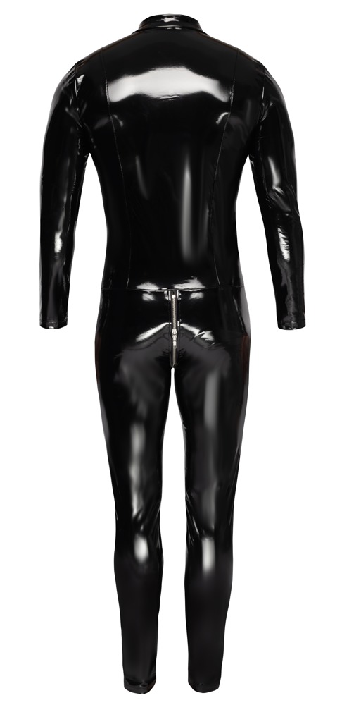 Salopeta Overall din Vinil, Negru, S , Nr. 8, Erotic24.ro