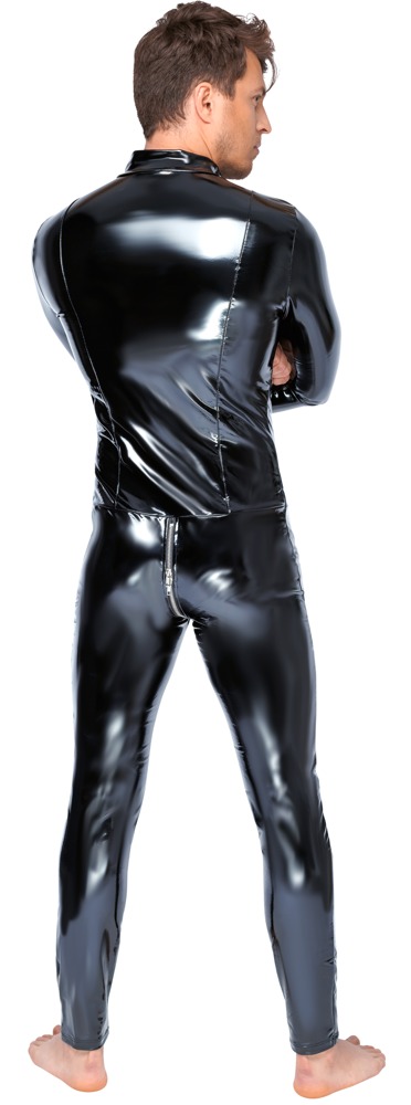 Salopeta Overall din Vinil, Negru, S , Nr. 5, Erotic24.ro