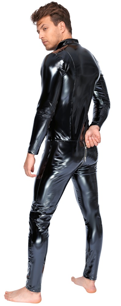 Salopeta Overall din Vinil, Negru, S , Nr. 4, Erotic24.ro