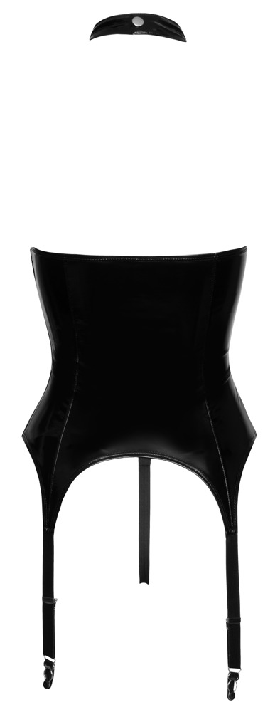 Corset si Bikini din Vinil cu Decupaj, Negru, M, #6, Erotic24.ro