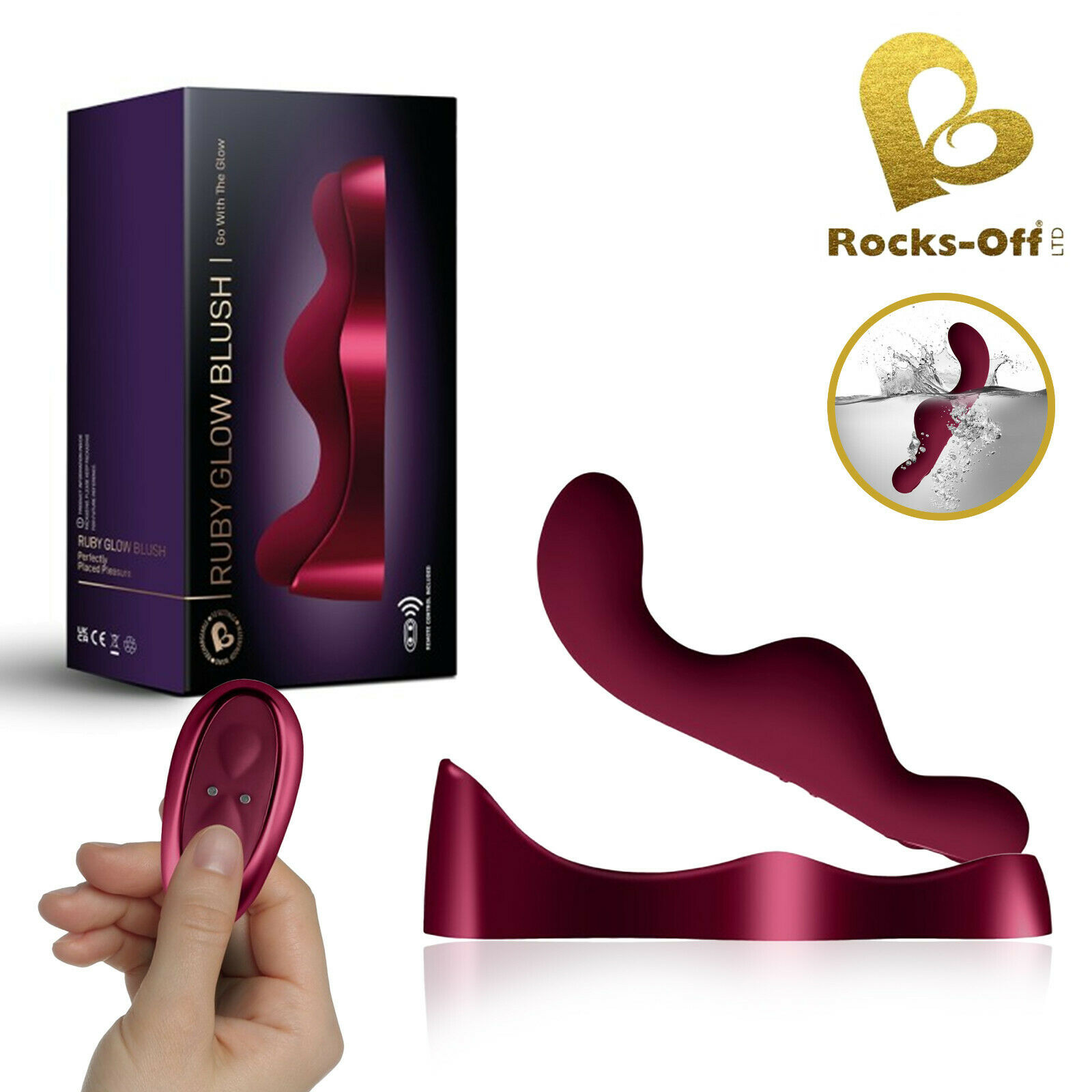 Stimulator Ruby Glow Brush Remote Control 10 Moduri Vibratii Silicon USB Rosu Burgundy , #11, Erotic24.ro