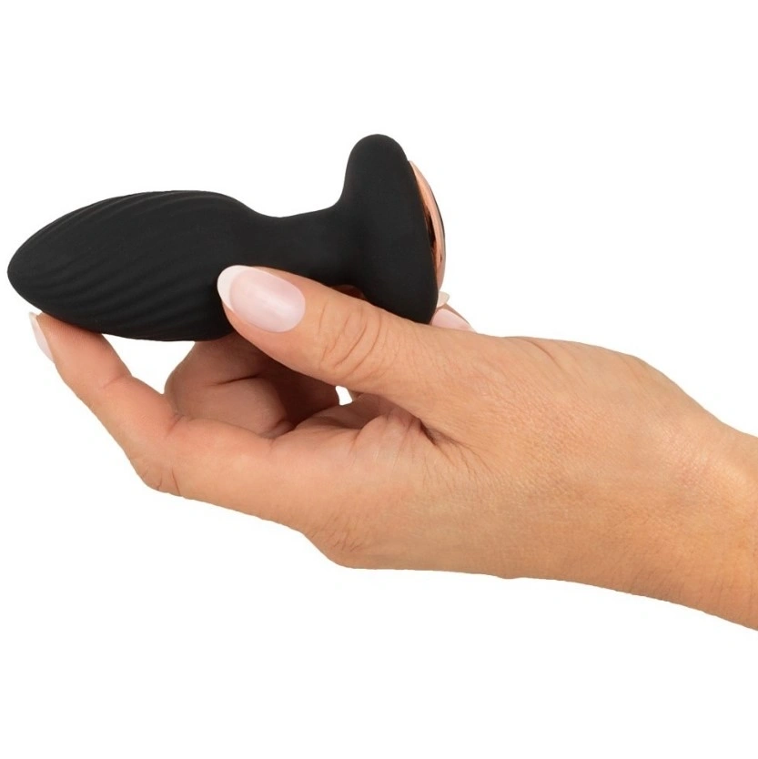 Vibrator Anal cu Rotatii, Remote Control, Silicon, USB, Negru, 9.7 cm, #3, Erotic24.ro