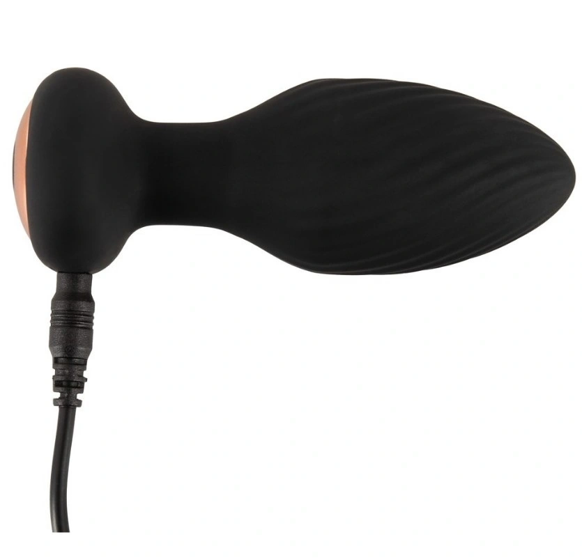 Vibrator Anal cu Rotatii, Remote Control, Silicon, USB, Negru, 9.7 cm, #5, Erotic24.ro
