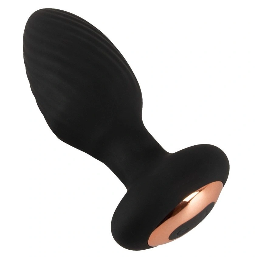 Vibrator Anal cu Rotatii, Remote Control, Silicon, USB, Negru, 9.7 cm, #2, Erotic24.ro