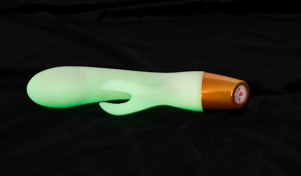 Vibrator Iepuras Glow in The Dark, 10 Moduri Vibratii, Silicon, USB, IPX 7, Alb, 19.5 cm, #2, Erotic24.ro