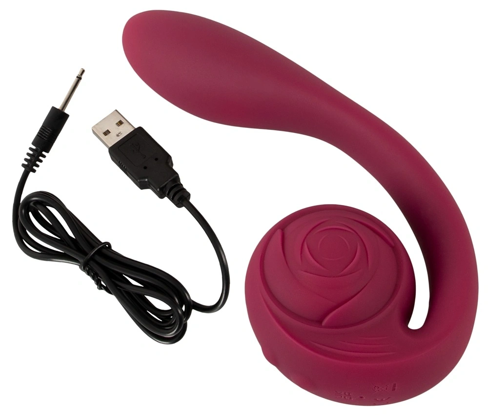 Vibrator Bendable Rosenrot Spot-On, 10 Moduri Vibratii, Silicon, USB, Rosu, 20.1 cm, #6, Erotic24.ro