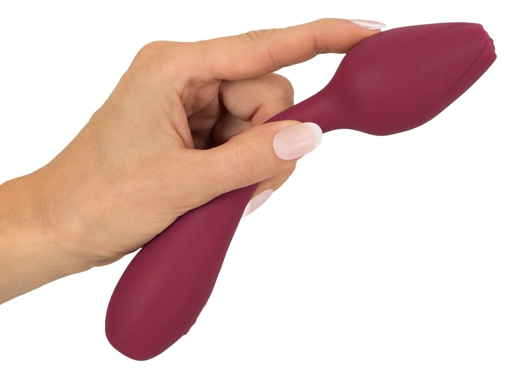 Vibrator Bendable Rosenrot G-spot, 10 Moduri Vibratii, Silicon, USB, Rosu, 20 cm, #5, Erotic24.ro