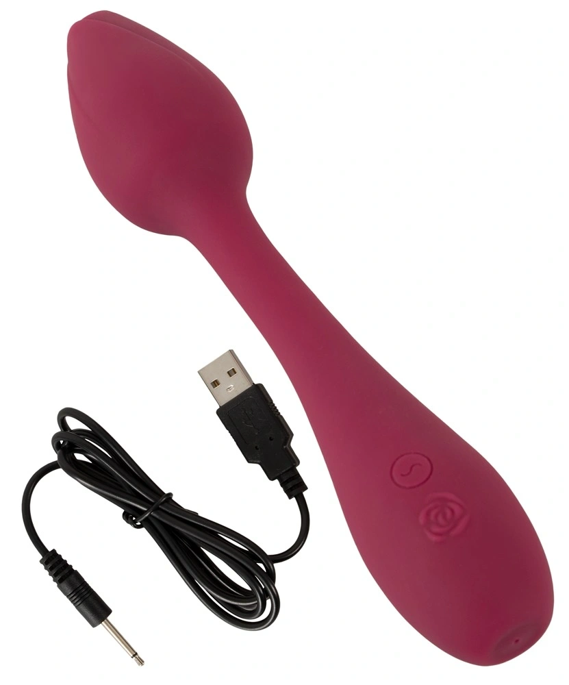 Vibrator Bendable Rosenrot G-spot, 10 Moduri Vibratii, Silicon, USB, Rosu, 20 cm, #8, Erotic24.ro