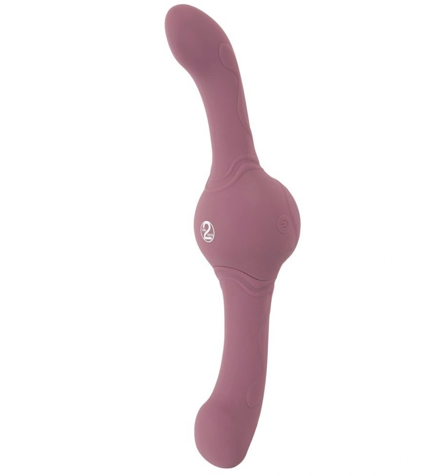 Stimulator Turbo Shaker Double Lover, Silicon, USB, Mov, 30 cm, #1, Erotic24.ro