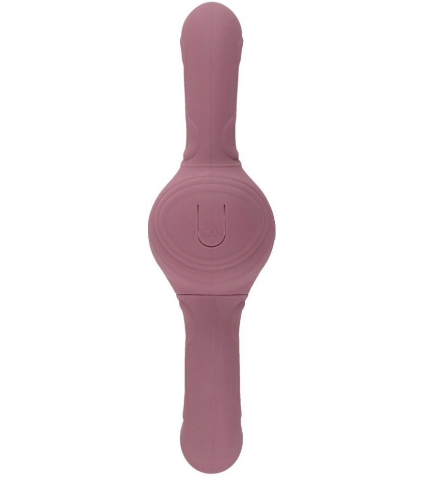 Stimulator Turbo Shaker Double Lover, Silicon, USB, Mov, 30 cm, #3, Erotic24.ro