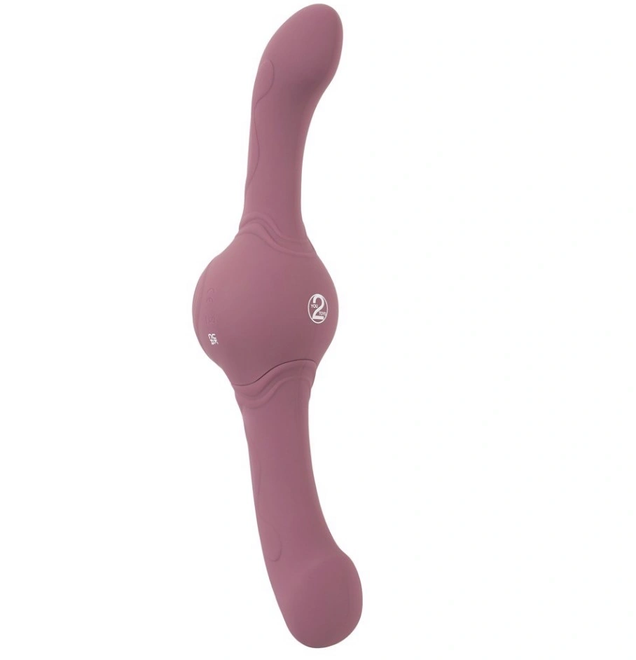 Stimulator Turbo Shaker Double Lover, Silicon, USB, Mov, 30 cm, #2, Erotic24.ro