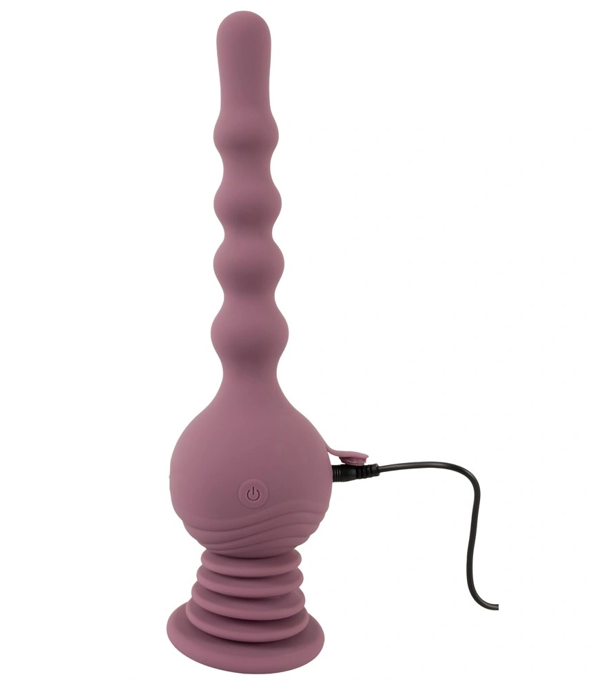 Stimulator Anal Strong Shaker cu Ventuza, Silicon, USB, Mov, 27.7 cm, Nr. 5, Erotic24.ro