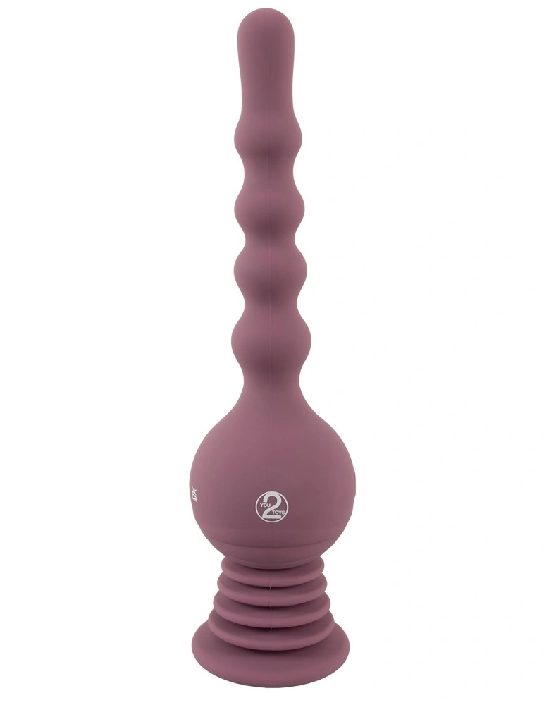 Stimulator Anal Strong Shaker cu Ventuza, Silicon, USB, Mov, 27.7 cm, Nr. 3, Erotic24.ro