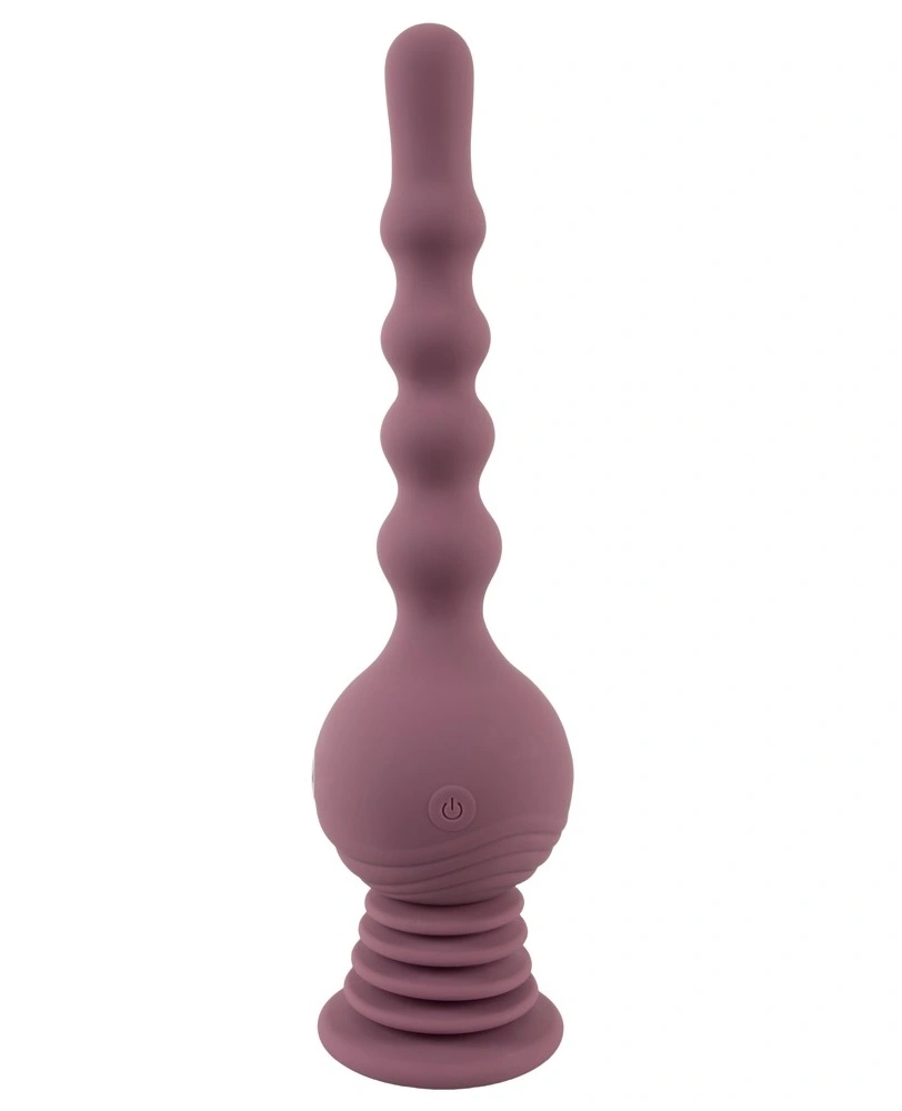 Stimulator Anal Strong Shaker cu Ventuza, Silicon, USB, Mov, 27.7 cm, Nr. 2, Erotic24.ro