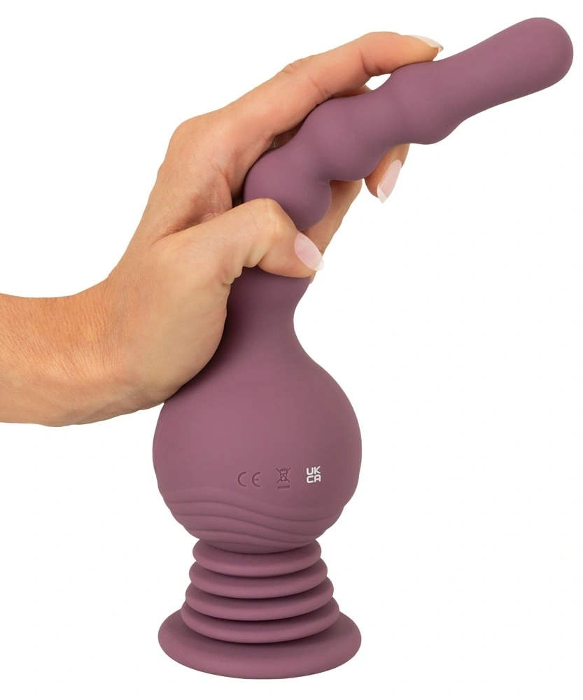 Stimulator Anal Strong Shaker cu Ventuza, Silicon, USB, Mov, 27.7 cm, Nr. 7, Erotic24.ro