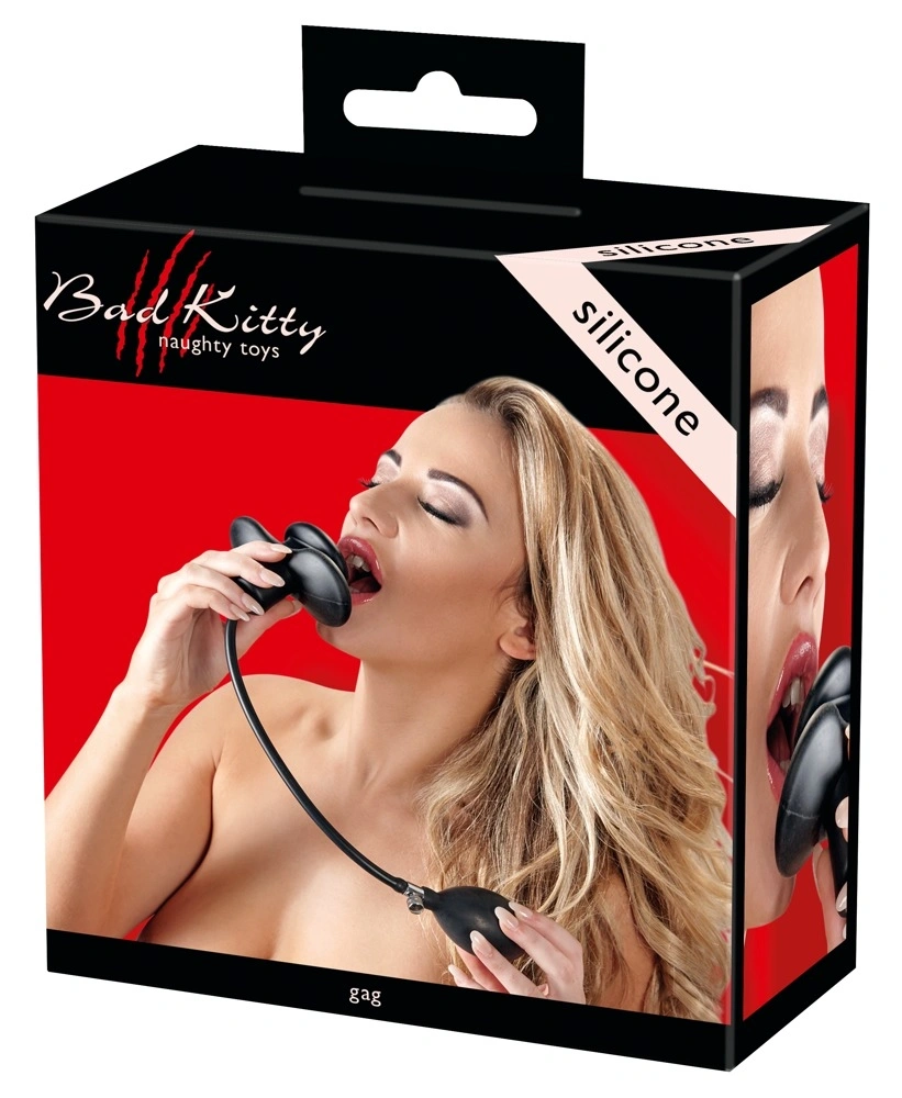 Calus Bad Kitty Gonflabil cu Pompa Manuala, Silicon, Negru, #6, Erotic24.ro