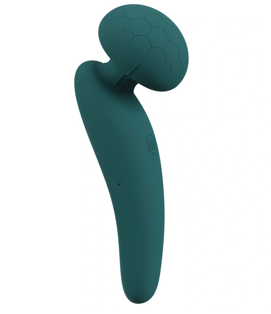 Stimulator Flexible Wand Sweet Smile 10 Moduri Vibratii, Silicon, USB, Verde Inchis, 14.2 cm, #1, Erotic24.ro