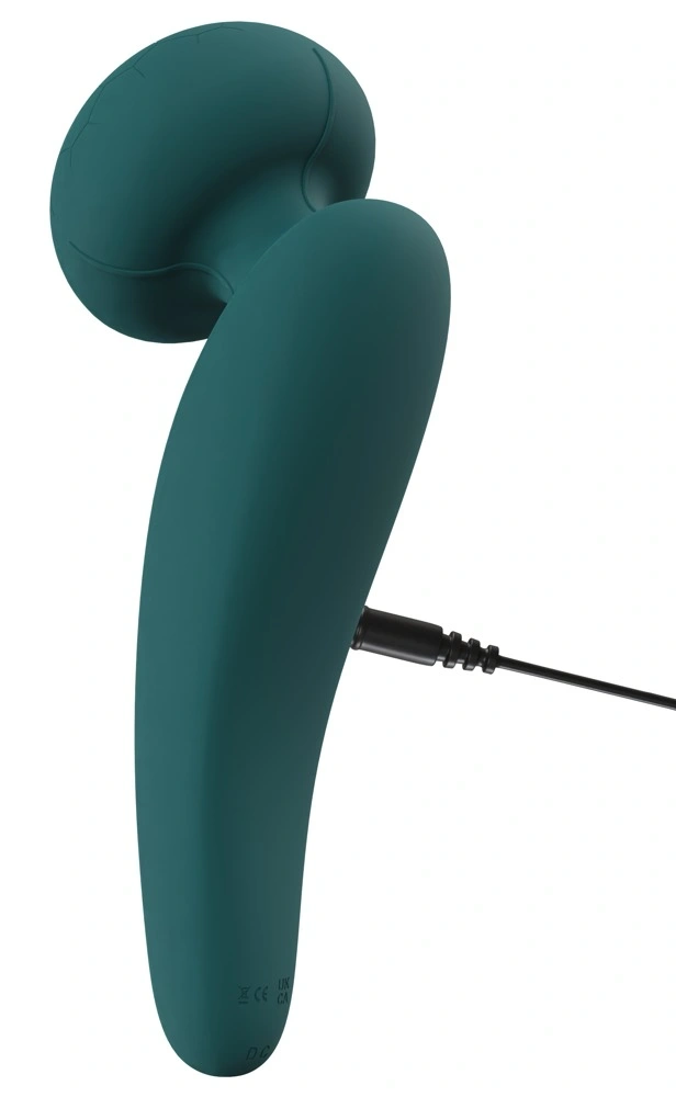 Stimulator Flexible Wand Sweet Smile 10 Moduri Vibratii, Silicon, USB, Verde Inchis, 14.2 cm, #5, Erotic24.ro