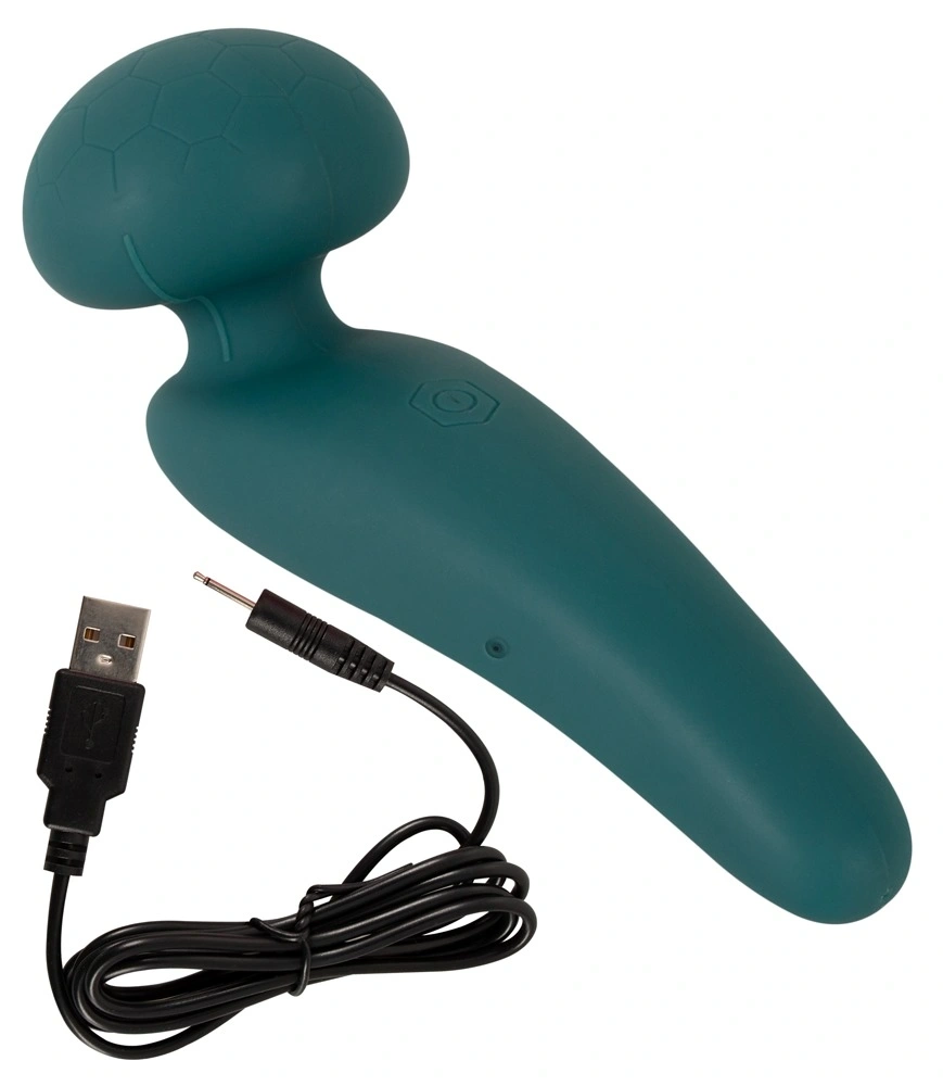 Stimulator Flexible Wand Sweet Smile 10 Moduri Vibratii, Silicon, USB, Verde Inchis, 14.2 cm, #6, Erotic24.ro