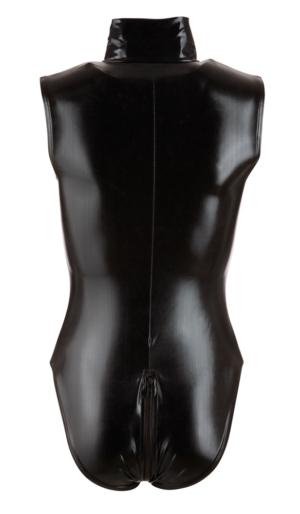 Body cu Fermoar cu Dubla Deschidere, Wetlook, Negru, M, #8, Erotic24.ro