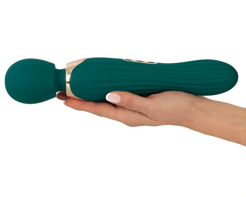 Vibrator Masaj Grande Wand, 5 Moduri Vibratii, 7 Intensitati de Viteza, Silicon, USB, Verde, 29.3 cm, #3, Erotic24.ro