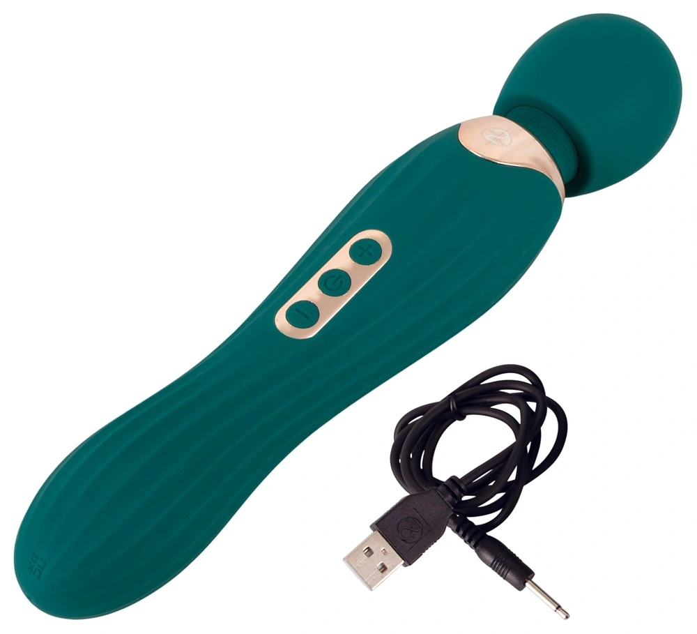 Vibrator Masaj Grande Wand, 5 Moduri Vibratii, 7 Intensitati de Viteza, Silicon, USB, Verde, 29.3 cm, #5, Erotic24.ro