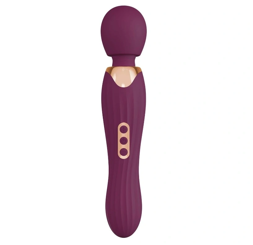 Vibrator Masaj Grande Wand, 5 Moduri Vibratii, 7 Intensitati de Viteza, Silicon, USB, Mov, 29.3 cm, #1, Erotic24.ro