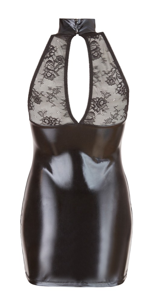 Rochie Wetlook cu Insertii din Dantela, Negru, M, #4, Erotic24.ro