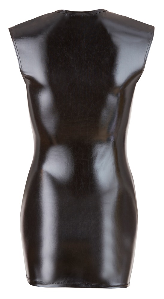 Rochie cu Decolteu Adanc, Wetlook, Negru, S, Nr. 4, Erotic24.ro