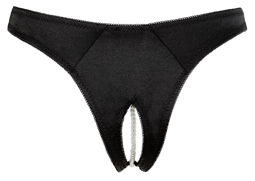 Bikini Satinati cu Perle, Negru, S, #6, Erotic24.ro