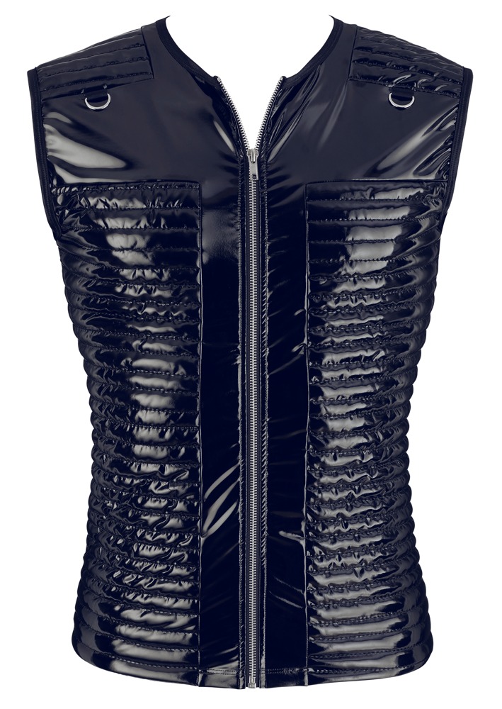 Top Barbatesc din Vinil Lucios, Negru, S, #3, Erotic24.ro