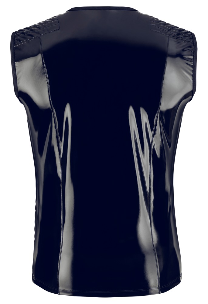 Top Barbatesc din Vinil Lucios, Negru, S, #4, Erotic24.ro