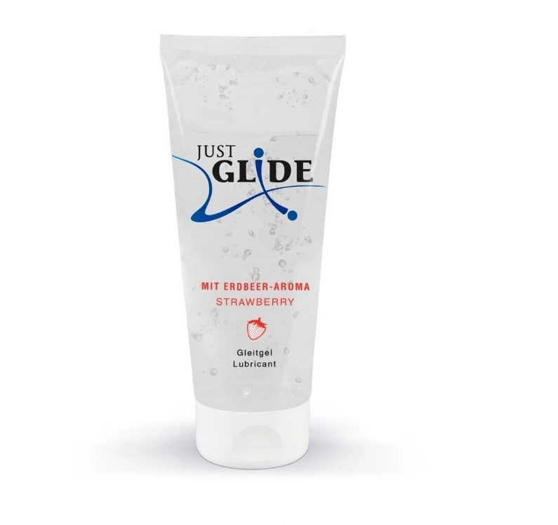 Lubrifiant Just Glide pe Baza de Apa, Aroma Capsuni, 200 ml, #1, Erotic24.ro
