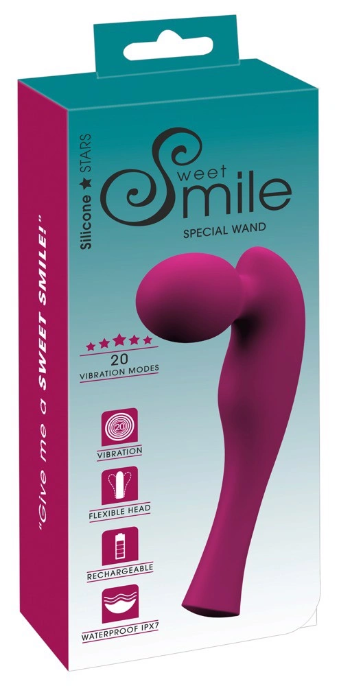 Vibrator Masaj Special Wand, 20 Moduri Vibratii, Silicon, USB, Roz, 20 cm, #8, Erotic24.ro