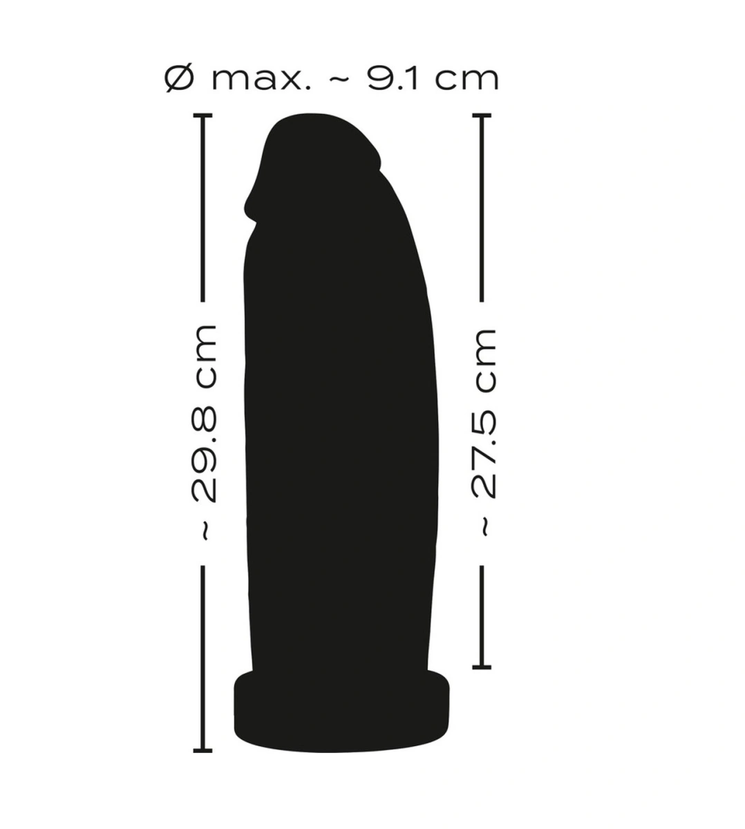 Dildo Realistixxx Real Giant, PVC, Negru, 29.8 cm, Nr. 6, Erotic24.ro