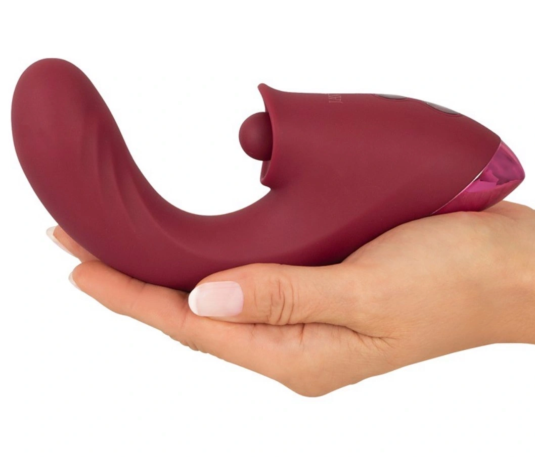 Vibrator Rabbit Javida, Functii de Vibratii, Impingere, Tapare, Silicon, USB, Rosu, 17.8 cm, #2, Erotic24.ro