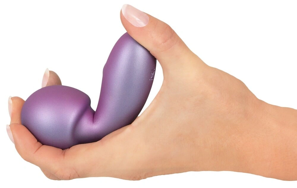 Mini Wand Sweet Smile Metallic, 10 Moduri Vibratii, Silicon, USB, 11.6 cm, Nr. 7, Erotic24.ro