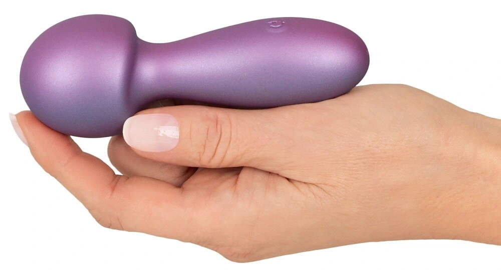 Mini Wand Sweet Smile Metallic, 10 Moduri Vibratii, Silicon, USB, 11.6 cm, Nr. 8, Erotic24.ro