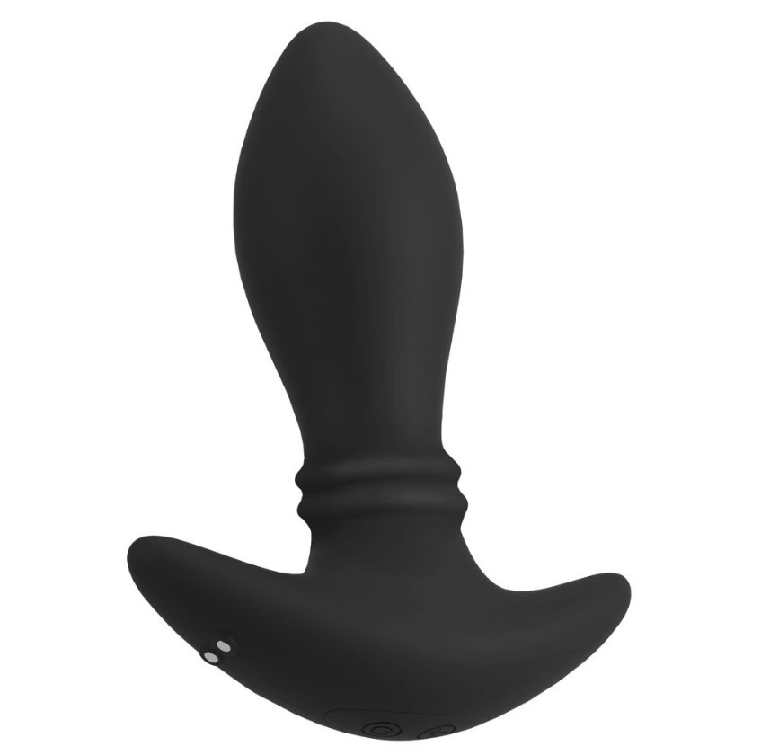 Vibrator Anal cu Inele Miscatoare, Remote Control, Silicon, USB, Negru, 16.4 cm, Nr. 3, Erotic24.ro