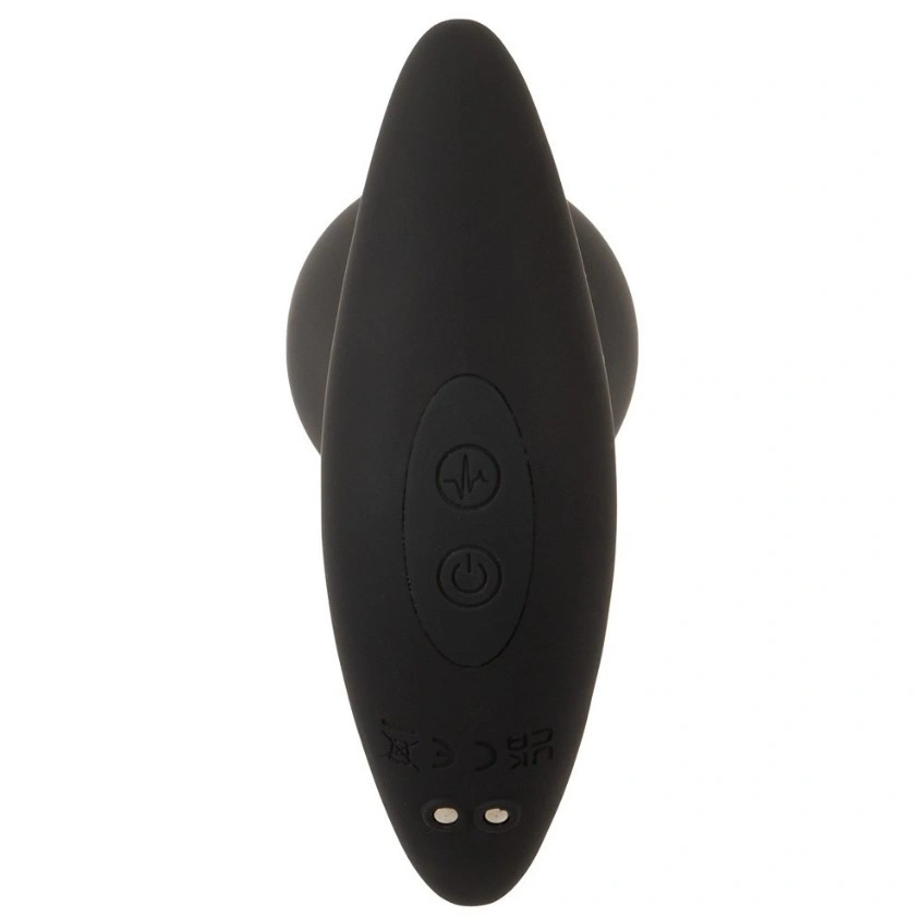 Vibrator Anal cu Inele Miscatoare, Remote Control, Silicon, USB, Negru, 16.4 cm, Nr. 5, Erotic24.ro