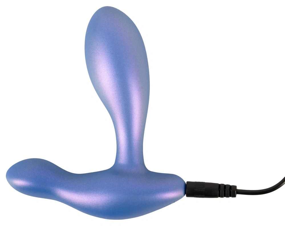 Vibrator Anal Flexibil 2 Motoare, 10 Moduri Vibratii, Silicon, USB, Albastru, 11.5 cm, Nr. 4, Erotic24.ro