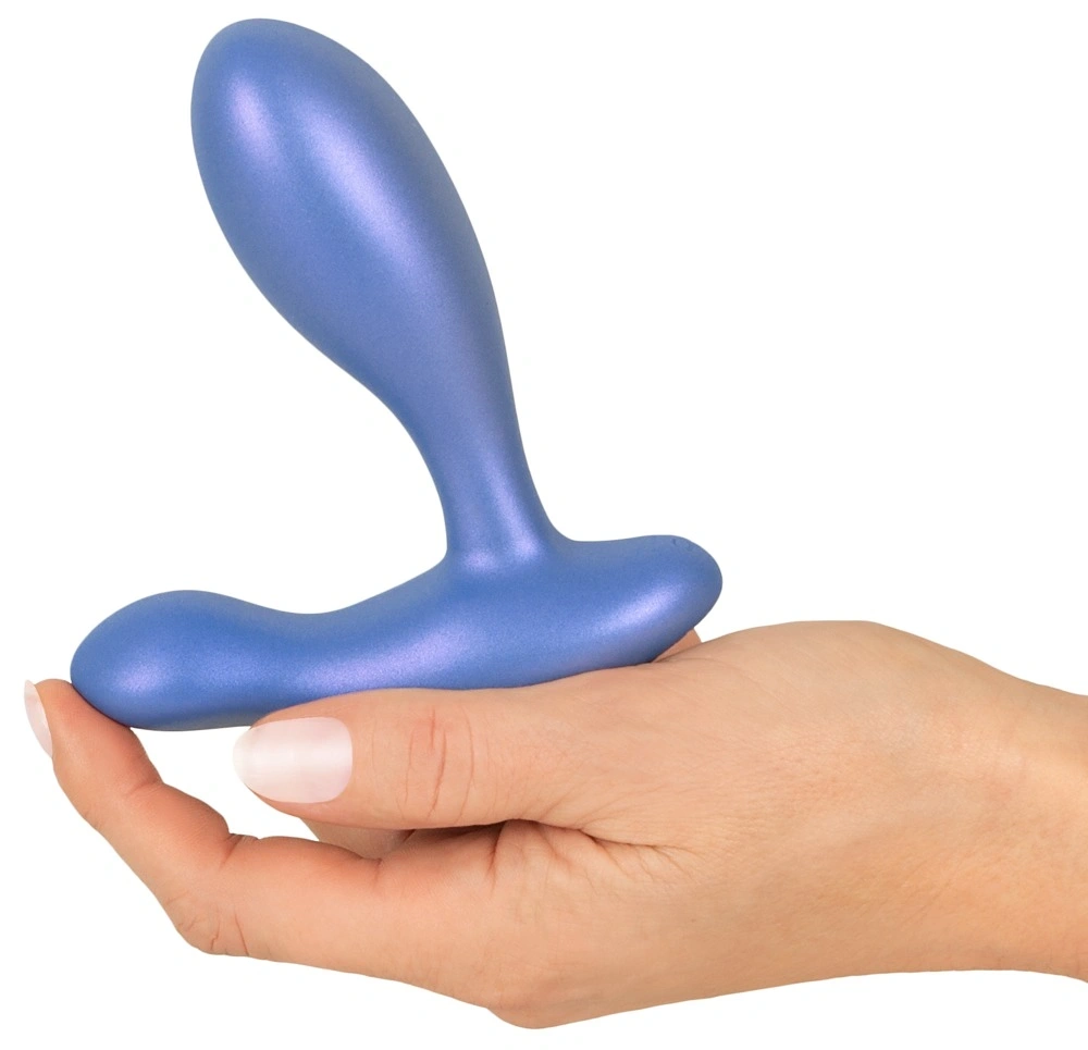 Vibrator Anal Flexibil 2 Motoare, 10 Moduri Vibratii, Silicon, USB, Albastru, 11.5 cm, Nr. 5, Erotic24.ro