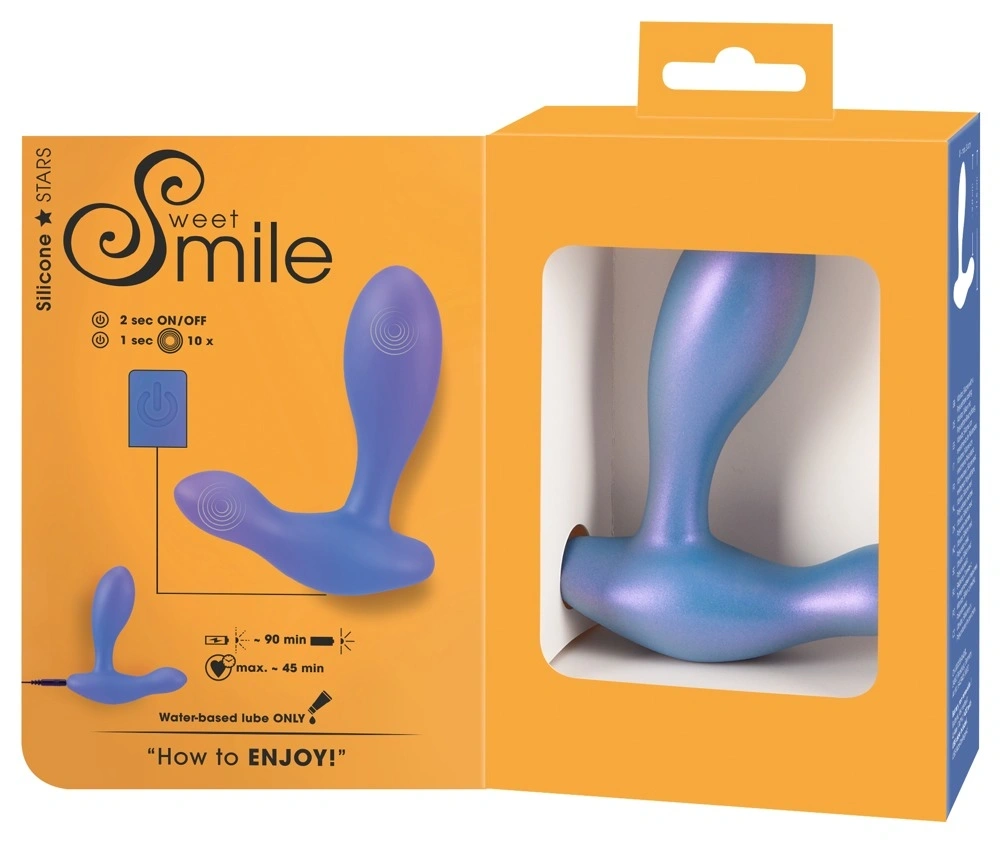 Vibrator Anal Flexibil 2 Motoare, 10 Moduri Vibratii, Silicon, USB, Albastru, 11.5 cm, Nr. 8, Erotic24.ro