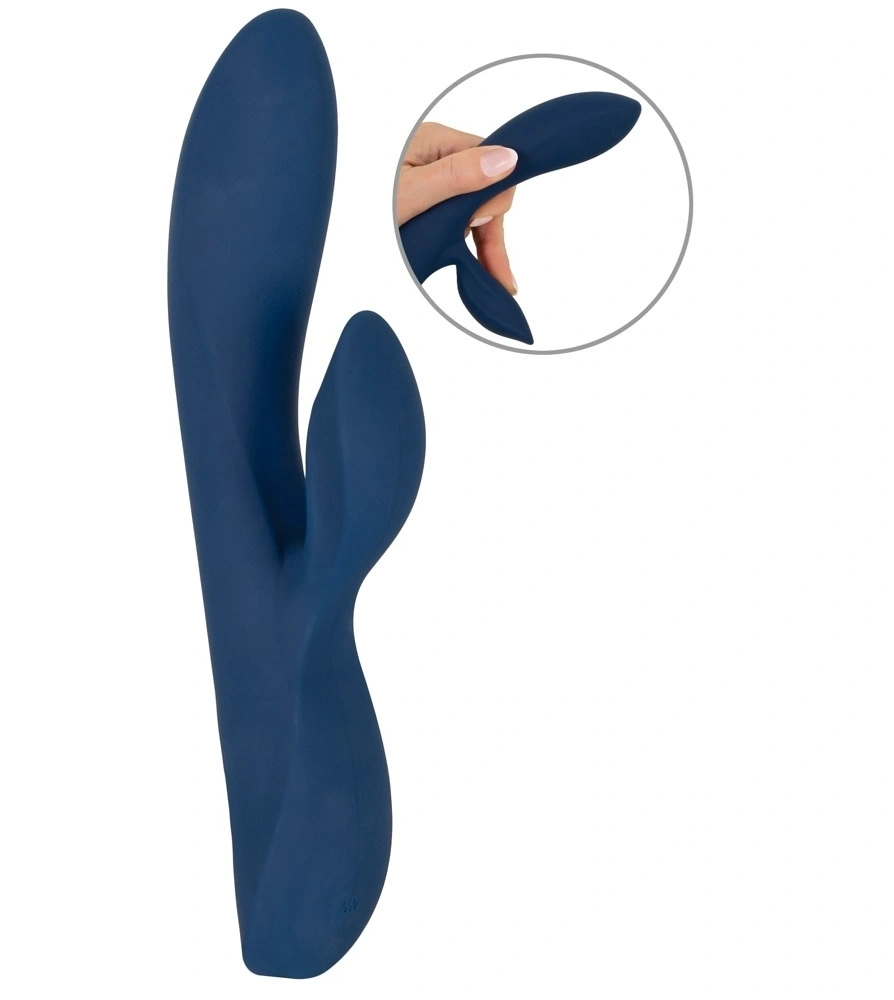 Vibrator Rabbit Magic Shiver, 10 Moduri Vibratii, Silicon, USB, Albastru Inchis, 20 cm, Nr. 1, Erotic24.ro
