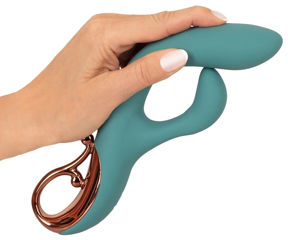 Vibrator Rabbit The Magician, 10 Moduri Vibratii, Silicon, USB, Verde, 22.5 cm, Nr. 8, Erotic24.ro